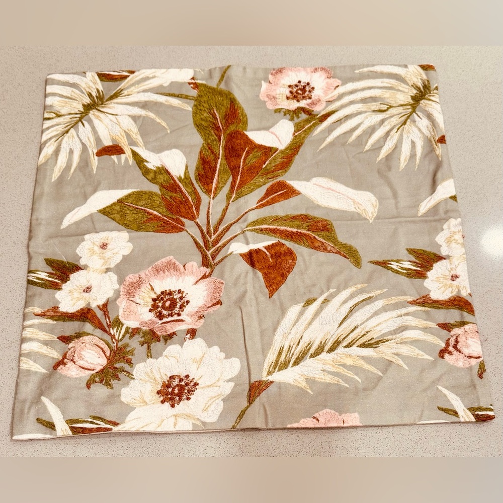 New Pottery Barn embroidered pillow cover - Picture 3 of 14